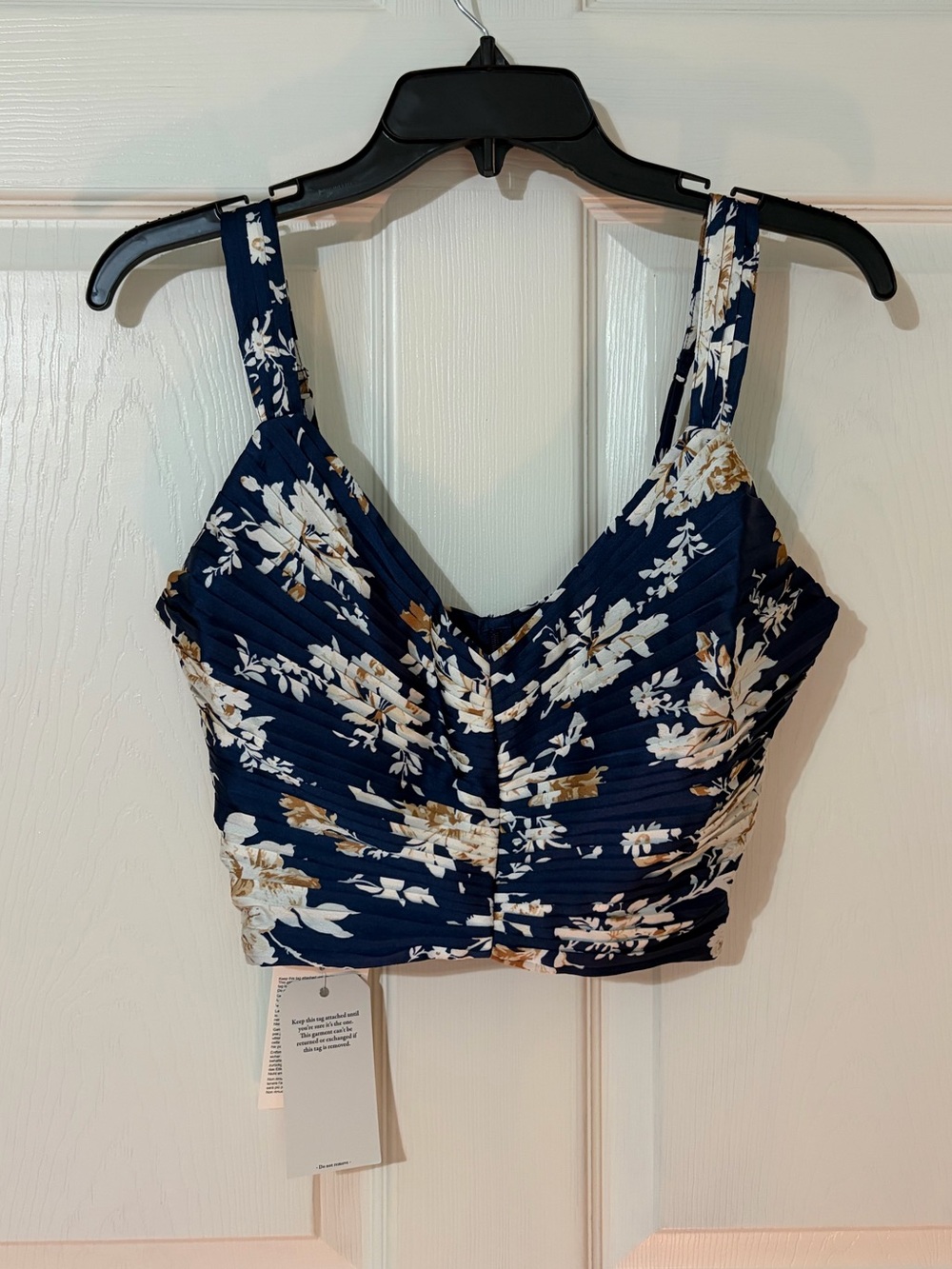 Abercrombie & Fitch Navy Floral Ruched Camisole